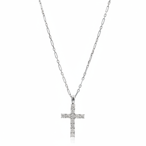 Zircon Stone <b>Cross</b> Design Pendant Turkish Wholesale Handmade 925 Sterling Silver Jewelry for Women - Product Image 2