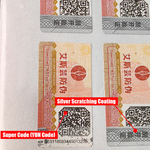 Asy tùy chỉnh xác minh số sê-ri nhãn chống giả mã QR cào nhãn dán - Product Image 3