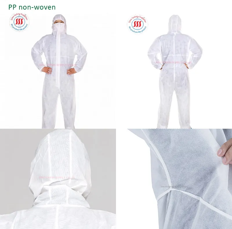 Non Woven Disposable Safety Clothing Black Color PP Non Woven Disposable Coveralls