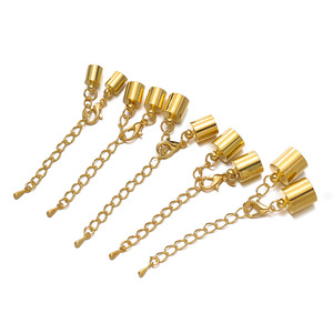 Accesorios de joyería DIY: Tapones con cadena de 6-10 mm chapados en oro y plata para la fabricación de collares y pulseras, set de manualidades. - Product Image 3