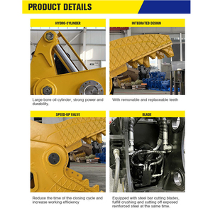 Excavadora giratoria de 360 °, pulverizador hidráulico, cizalla, piedra de demolición, alicates de trituración de hormigón, cizalla de rotura - Product Image 5