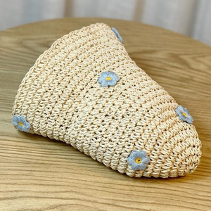 Vente en gros <span class=keywords><strong>Crochet</strong></span> fait main petites marguerites fleurs Patch plaine paille seau chapeaux de paille été femmes plage papier pêcheur chapeau - Product Image 4