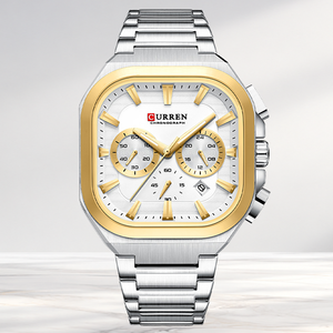 Reloj de Pulsera CURREN 8496 para Hombre con Movimiento de Cuarzo, Manecillas Luminosas, Acero Inoxidable, Resistente al Agua, Fecha Automática y Cronógrafo - Product Image 3