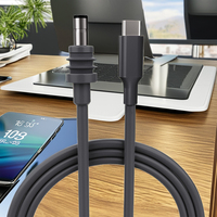 Chargeur coaxial à puce intelligente 5A de haute qualité Mini USB C DC Power 1m Puce intelligente PD intégrée pour Starlink PVC métal PC tresse voiture TPE