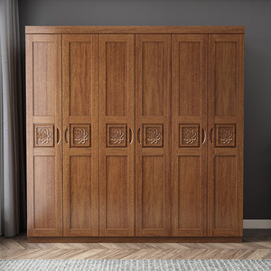 Comparison Solid Wood Wardrobe LH-8665K Large Bedroom <b>Storage</b> Cabinet For Home And Rental Use - Product Image 1