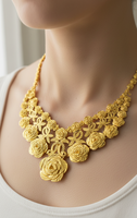 Kalung Mewah Berlapis Emas 24K Dubai, Desain Bunga, Grosir Kustom Z H, Perhiasan Fashion Pernikahan, Aksesoris Wanita