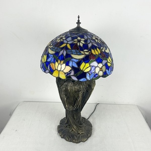 LongHuiJing European Birds Antique Stained Glass Table Lamp Simple Eco-Friendly AC 16 Inch Wide LED Desk Lamp - Product Image 6