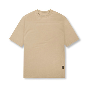 T-shirts décontractés amples et oversize pour hommes, couleur unie, col rond, en coton, pour la gym et le sport, à manches courtes, avec logo personnalisé, très demandés - Product Image 1
