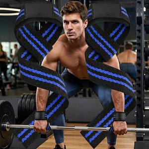 Sangles de levage en laine haute résistance avec deux bandes croisées, couleur personnalisable, équipement de sécurité antidérapant pour le fitness - Product Image 1