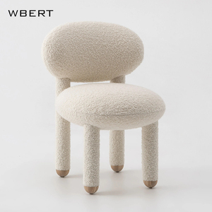 WBERT Nordic Modern TY Silla de ocio para el hogar, muebles de sala de estar, silla de comedor creativa para niños con pelo de cordero - Product Image 1