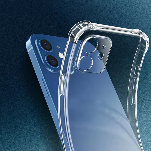 AilesTecca 2.0mm Soft Back Cover for iPhone 16 15 14 13 Case Mobile Phones Crystal Clear Transparent TPU Phone Case No Yellowing
