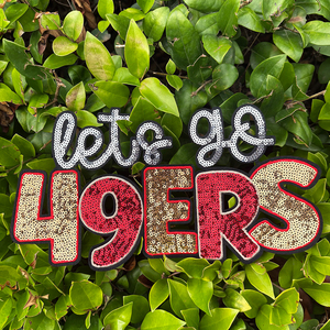 Patch con Lettere in Paillettes Personalizzate 'Let's GO 49 ERS' da Applicare con Ferro da Stiro, Patch Ricamate in Paillettes per Abbigliamento - Product Image 4