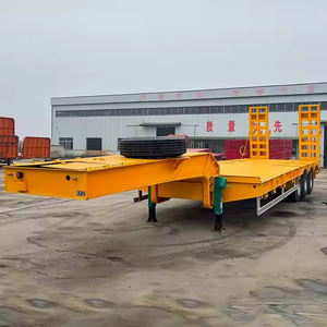 Lowbed Semitrailer and Heavy Duty Load <b>Cargos</b> Steel Gooseneck Semi 80ton-120ton China Truck Low Bed Semi <b>Trailer</b> - Product Image 6