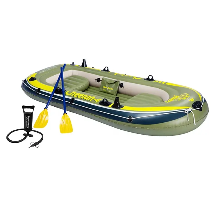 PVCハル素材4人手漕ぎボートハンドポンプ付き屋外インフレータブル漁船