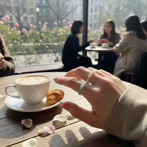 Vendita calda di tendenza minimalista semplice stile Punk gioielli da donna Casual oro rosa croce luna fiori alla moda di coppia anelli - Product Image 3