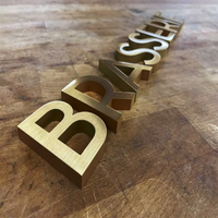 Lettres en acier inoxydable dorées personnalisées, non éclairées, logo d'entreprise en métal 3D pour la réception de bureau, mur de magasin, devanture