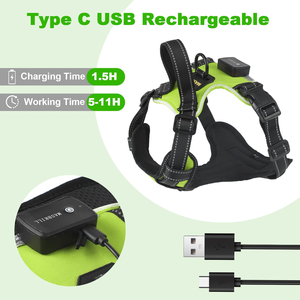 New Style 8 Color Led Pet <b>Dog</b> Luminous Harness With Led Light USB Rechargeable Light up Flashing Night Safety <b>Dog</b> Vest Harness - Product Image 6