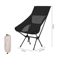 Chaise de camping pliable légère et respirante avec panneaux en maille pour le camping en plein air, la randonnée, la pêche et les voyages