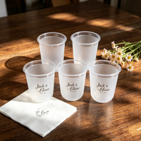 Gobelets en plastique personnalisés givrés pour stade avec votre texte et logo, 9 oz et 16 oz, jetables et réutilisables, pour fêtes, plusieurs couleurs, pour boissons