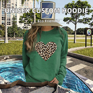 Sudadera con capucha de cuello redondo, antiencogimiento, lavada para verano, informal, deportiva, para mujer, con aplique frontal, bordado, logotipo personalizado - Product Image 2