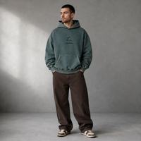 Fabricant OEM – Sweat à capuche pour homme 490 g/m² épais, effet vieilli, motif champignon, vente en gros, logo personnalisé