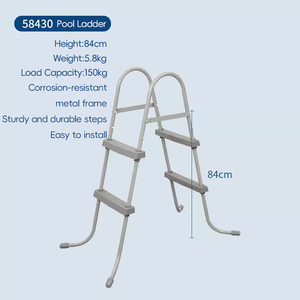 Échelle de <span class=keywords><strong>piscine</strong></span> à 2 marches 58430, hauteur 84 cm, gris, acier et PVC, accessoire de <span class=keywords><strong>piscine</strong></span> léger - Product Image 5