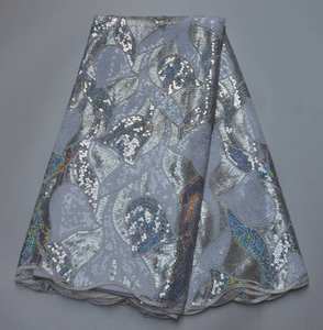 AG9170 Nuovo Design Francese Paillettes Netto Tessuti di Pizzo Di Alta Qualità Delle Donne Del Partito Del Merletto Bella di Disegno - Product Image 5