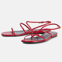 Sandales plates à bout rond et lanières pour femmes et jeunes filles – Nouvelle collection tendance pour l'été – Idéales pour la plage – Bleues – Sandales habillées pour femmes