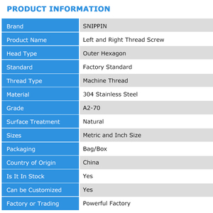 304 thép không gỉ hình lục giác bu lông chuyển đổi trái và phải hai đầu vít không đầu M3 M4 M5 M6 M8 M10 M12 M14 M16 - Product Image 6