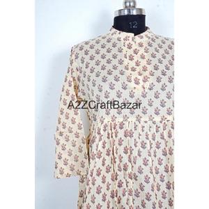 Femmes Y2K Casual Boho O-Neck Floral Oeillet Imprimé Midi Tunique Élégant Asymétrique Lavable Bouton Numérique Imprimé Tricoté - Product Image 2