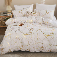 Parure de lit trois pièces personnalisable de qualité supérieure, texture estampée or, impression numérique, fibre chimique 40 fils, 400 fils/cm², style européen