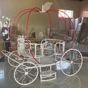 Grand chariot de cendrillon blanc personnalisable chariot de cheval de citrouille royale accessoires de mariage décoration de table de fête thème de citrouille royale - Product Image 3