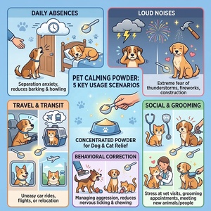 Poudre apaisante <span class=keywords><strong>en</strong></span> gros pour chiens : Soulage l'anxiété de séparation et le stress, action rapide, produits relaxants pour animaux de compagnie, prix d'usine - Product Image 2