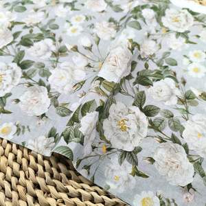 Nouvelle tendance 100% lin 40S 150gsm pivoine fleur Floral personnalisé numérique imprimé femmes robes doux rideaux canapés filles garçons - Product Image 4