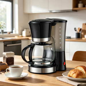 Cafetera Clásica Americana con Jarra <span class=keywords><strong>de</strong></span> Vidrio <span class=keywords><strong>para</strong></span> 12 Tazas, Cafetera Eléctrica Personalizada <span class=keywords><strong>de</strong></span> <span class=keywords><strong>Goteo</strong></span> - Product Image 1
