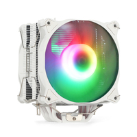 Ventilateur de refroidissement CPU 220W blanc RGB ARGB avec 6 caloducs pour processeur de serveur informatique Lga1151 1155 1366 1700 2011 FM AM3 AM4 AM5