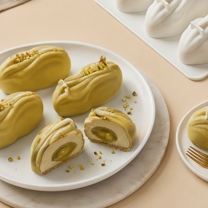 4-Cavity Pistachio Silicone Mousse <b>Mold</b> For Cake Baking DIY Dessert Pudding <b>Mold</b> Irregular Shape <b>Hand</b> Wash Only - Product Image 3