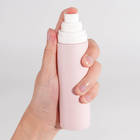 Nuevo diseño Popular 100ml 150ml Rosa Vacío Cuidado DE LA PIEL Loción Envase cosmético Botella de plástico redonda con bomba blanca Tapa de plástico
