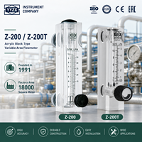 Débitmètre d'air et d'eau à montage sur panneau KIO Série Z-200/Z-200T 1/4" BSPT avec vanne, débitmètre en bloc acrylique solide