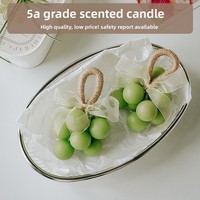 Bougie parfumée personnalisée en forme de raisin, boîte cadeau, faite à la main en cire de soja, réaliste, fantaisie, créative, pour Noël, anniversaire, mariage, maison