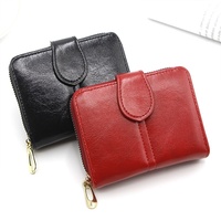 Dompet Pendek Wanita Baru Modis Kasual Sederhana Clutch Resleting Slot Kartu Multi-Kartu Tempat Kartu Dompet Koin PU Poliester Grosir