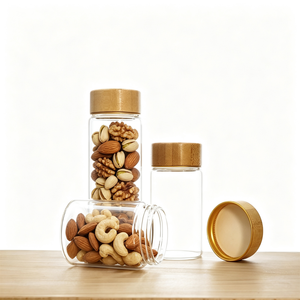 Bocal en verre personnalisé pour noix et épices, diamètre 47 mm, avec bouchon à vis, pour rangement de cuisine et conteneur d'emballage - Product Image 1