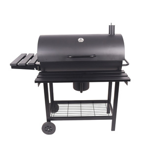 Customized Outdoor Charcoal BBQ Grill With Smoker Function Trolley Style American-Style Grill - Product Image 1