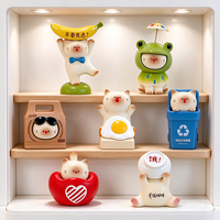 Mainan Kotak Misteri Mi Daily Murmur Cat, Figur Mini Resin Kucing Kawaii untuk Dekorasi Meja & Hadiah Ulang Tahun