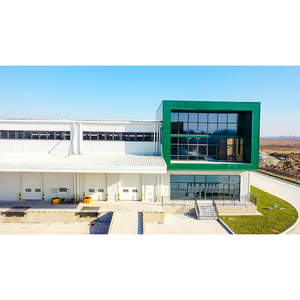 Structure en acier léger grande portée double baie usine métallique atelier de charpente en acier parc industriel en acier préfabriqué avec panneau solaire - Product Image 4