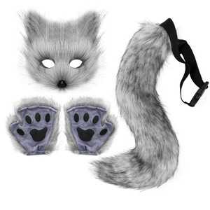 <span class=keywords><strong>Roman</strong></span> Cos Party Photo Accessoires Accessoires Simulation <span class=keywords><strong>Renard</strong></span> Masque Gants Queue Trois Pièces Décoration - Product Image 5