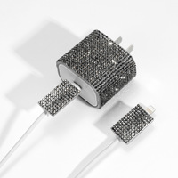 Étui de luxe en diamant, chargeur rapide, protection pour iPhone 16 Series, câble USB, ligne de données, étui de protection, protecteur de chargeur