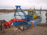 Pompa pasir jarak 180 meter pengeruk Barge 10 inci pompa pasir pengeruk Barge portabel pengisap pasir pengeruk