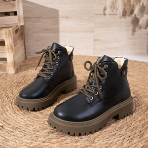 Bottines à plateforme pour femmes, à lacets, semelle épaisse, bout rond, en cuir PU, bottes de combat, style Y2K, streetwear, chaussures d'hiver - Product Image 1
