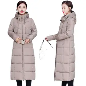 2023 Cotton-padded coat long winter jackets oversize coat for moms ladies thickened padded wadded jacket women long